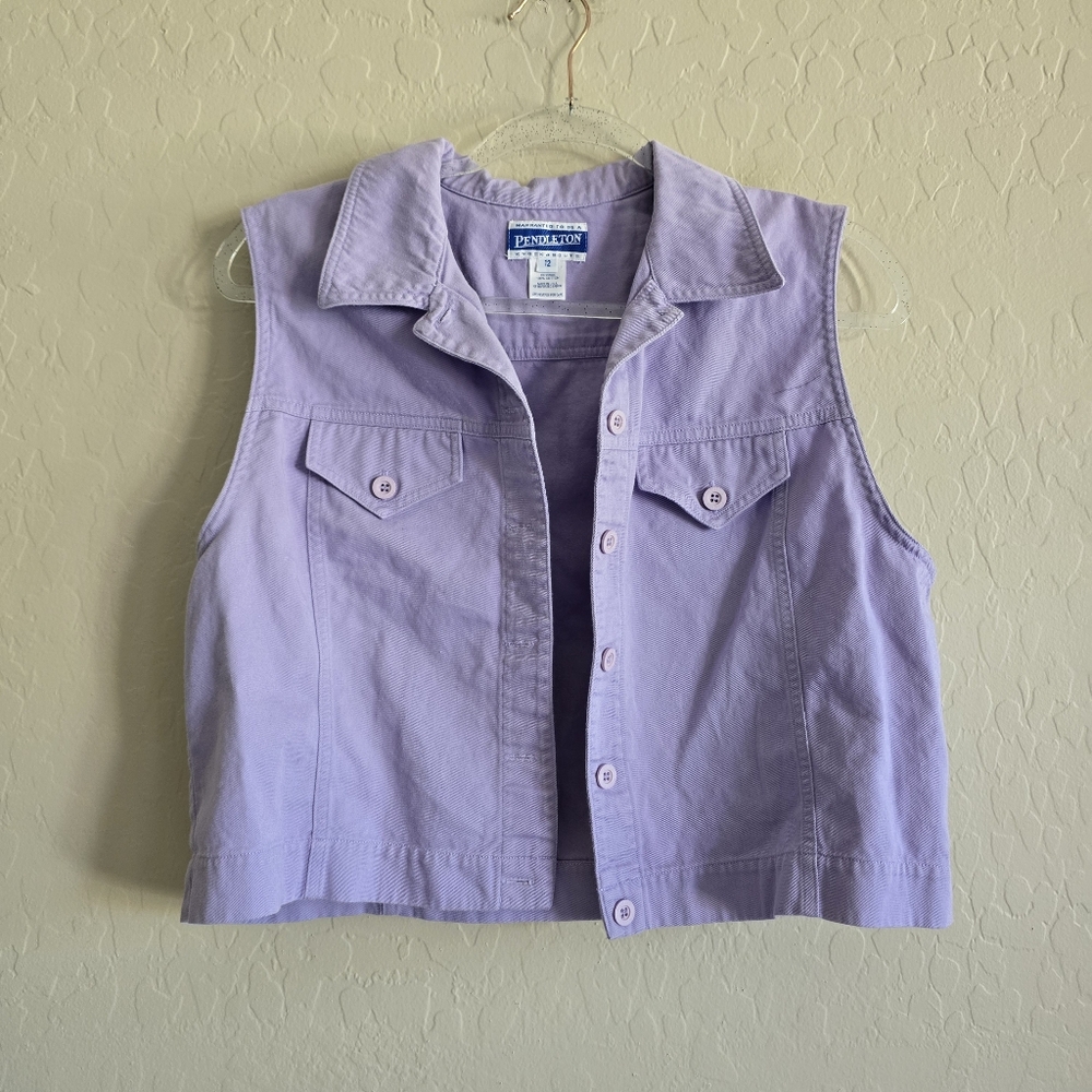 Pendleton Light Purple Vestbutton Up Size 12 - image 1
